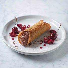Chocolate, Cherry and Mascarpone Brandy Snaps